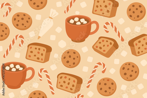 Warm Holiday Treats Seamless Pattern