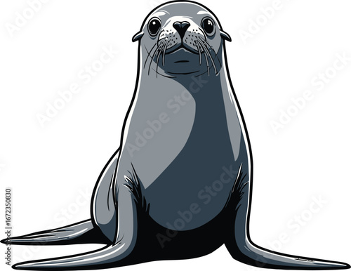 Cute cartoon a illustrator vector sea lion