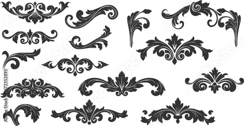 vector set of Flourish Vector Design Elements Collection
