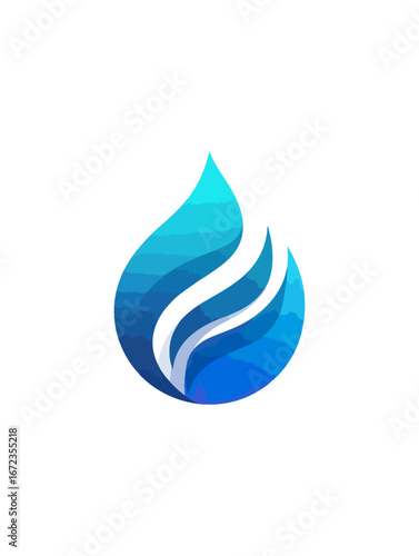 Abstract blue water droplet graphic