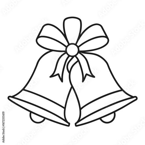 Christmas bells with a bow isolated on white background isolated on transparent background
