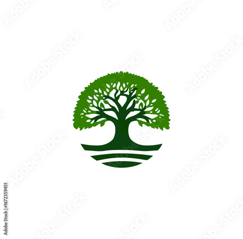 Green tree logo design graphic