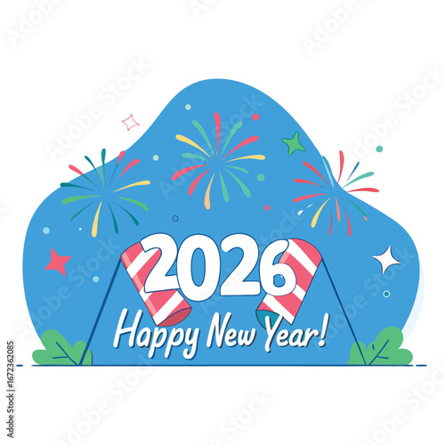 Vibrant new year s eve celebration graphic with festive elements and bold colors