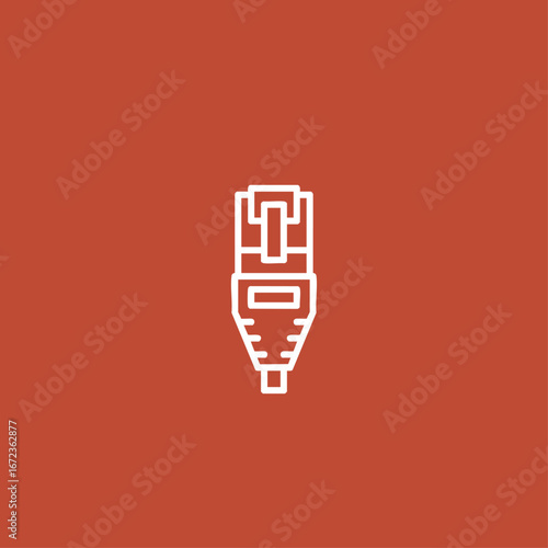 Ethernet port icon logo flat vector design