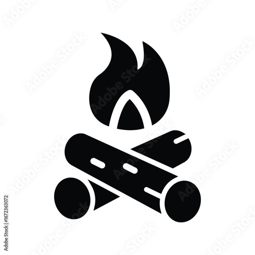 bonfire glyph icon illustration vector graphic.eps