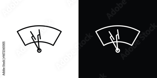 car windscreen icon in editable stroke. EPS 10 vector illustration.