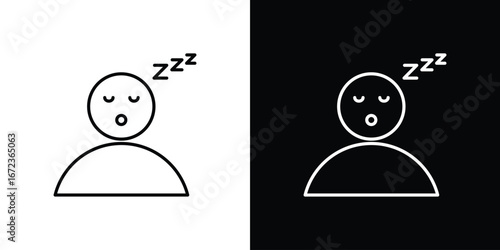Zzz icon in editable stroke. EPS 10 vector illustration.