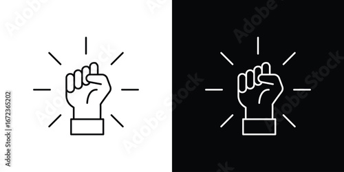 Will power icon in editable stroke. EPS 10 vector illustration.