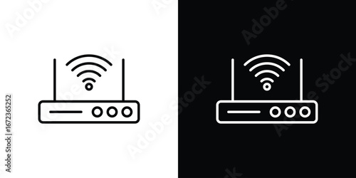 Wifi modem icon in editable stroke. EPS 10 vector illustration.