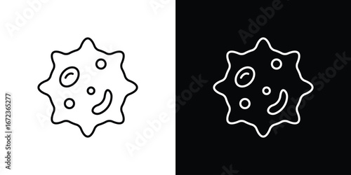 White blood cell icon in editable stroke. EPS 10 vector illustration.