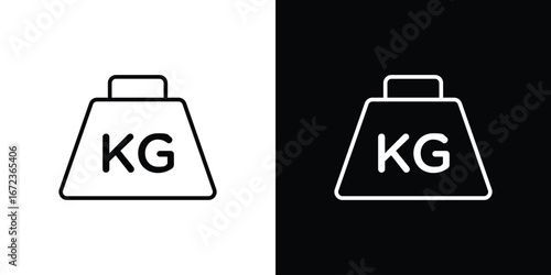 Weight icon in editable stroke. EPS 10 vector illustration.