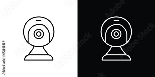 Webcam icon in editable stroke. EPS 10 vector illustration.