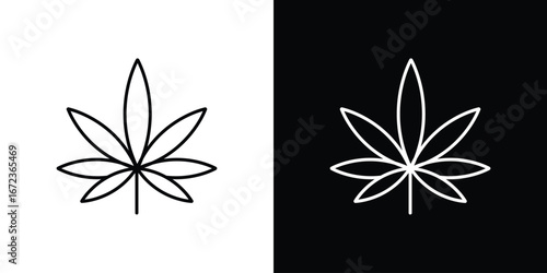 Weed icon in editable stroke. EPS 10 vector illustration.