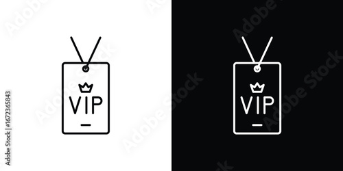 VIP icon in editable stroke. EPS 10 vector illustration.