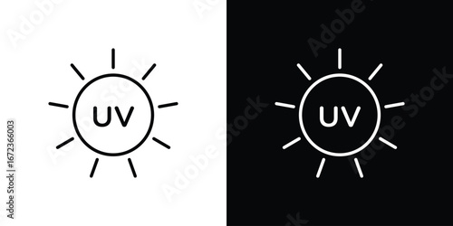 UV icon in editable stroke. EPS 10 vector illustration.