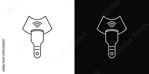 Ultrasound icon in editable stroke. EPS 10 vector illustration.
