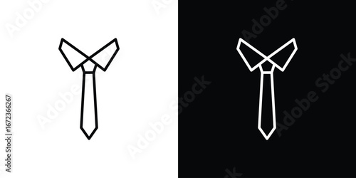 Tie icon in editable stroke. EPS 10 vector illustration.