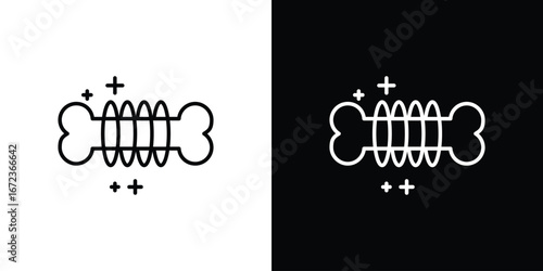 Strong healthy bones icon in editable stroke. EPS 10 vector illustration.
