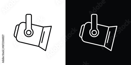 Spotlight icon in editable stroke. EPS 10 vector illustration.