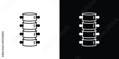 Spinal column icon in editable stroke. EPS 10 vector illustration.