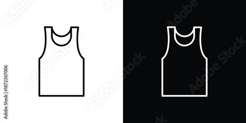 Sleeveless shirt icon in editable stroke. EPS 10 vector illustration.