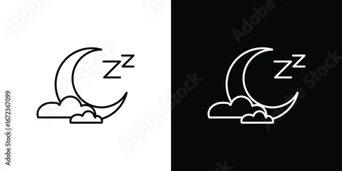 Sleep icon in editable stroke. EPS 10 vector illustration.