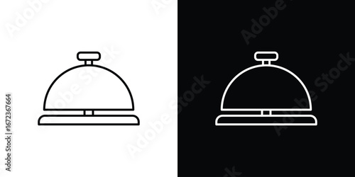 Reception bell icon in editable stroke. EPS 10 vector illustration.