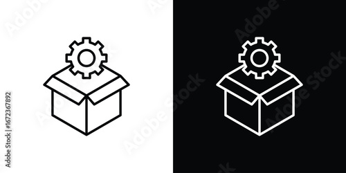 Product management icon in editable stroke. EPS 10 vector illustration.