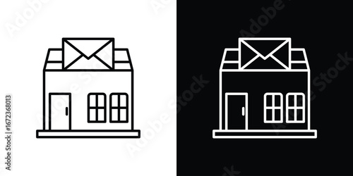 Post office icon in editable stroke. EPS 10 vector illustration.