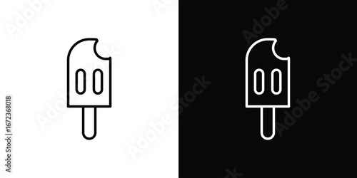 Popsicle icon in editable stroke. EPS 10 vector illustration.