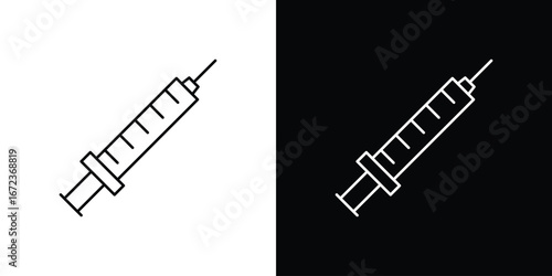 Needle icon in editable stroke. EPS 10 vector illustration.