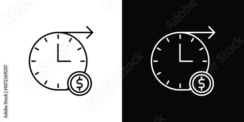 Long term investment icon in editable stroke. EPS 10 vector illustration.