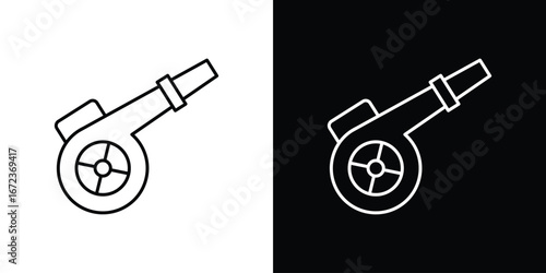 Leaf blower icon in editable stroke. EPS 10 vector illustration.