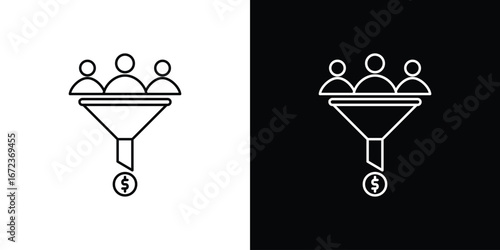 Lead generation icon in editable stroke. EPS 10 vector illustration.