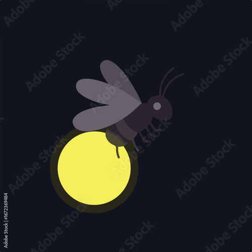 Firefly Glowing Brightly in the Nighttime Sky