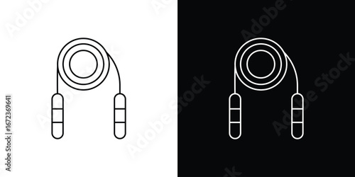 Jump rope icon in editable stroke. EPS 10 vector illustration.
