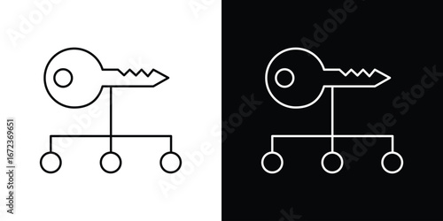 Key factor icon in editable stroke. EPS 10 vector illustration.