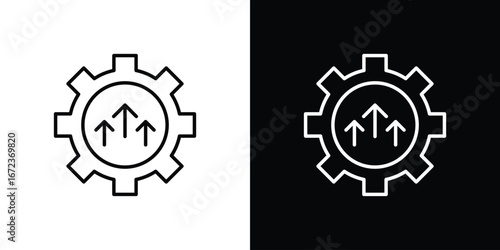 Improvement icon in editable stroke. EPS 10 vector illustration.