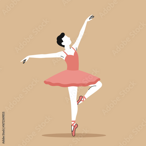 Dancer performing ballet in a studio