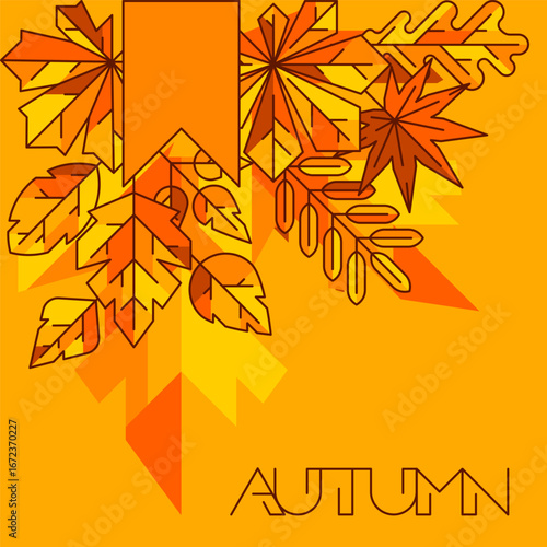 Background with autumn leaves. Illustration with various foliage.