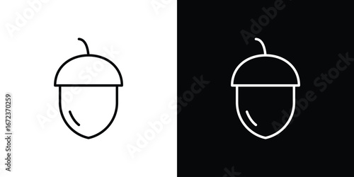 Hazelnut icon in editable stroke. EPS 10 vector illustration.