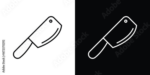 Hatchet icon in editable stroke. EPS 10 vector illustration.