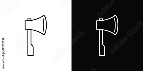 Hatchet icon in editable stroke. EPS 10 vector illustration.