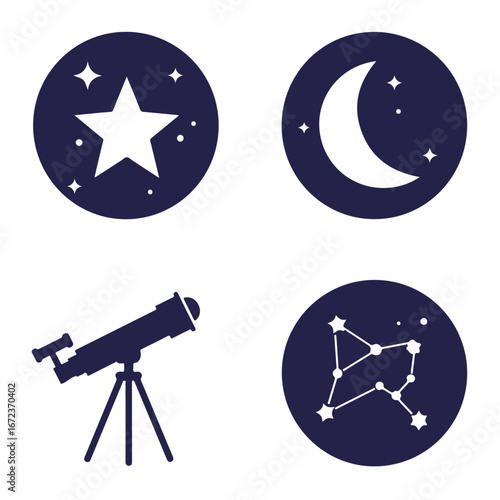 Observe Celestial Objects with a Telescope in the Night Sky