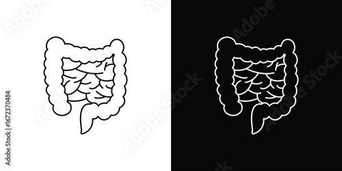Gut icon in editable stroke. EPS 10 vector illustration.