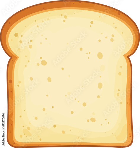 Fresh baked white bread slice delicious golden crust soft texture ready for sandwich vector