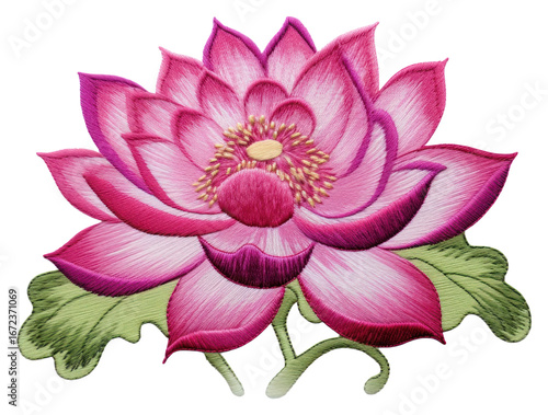 PNG Lotus in embroidery style pattern flower dahlia.