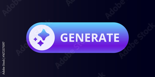 A sleek and stylish generate button featuring a captivating purple gradient, ideal for modern interfaces and apps