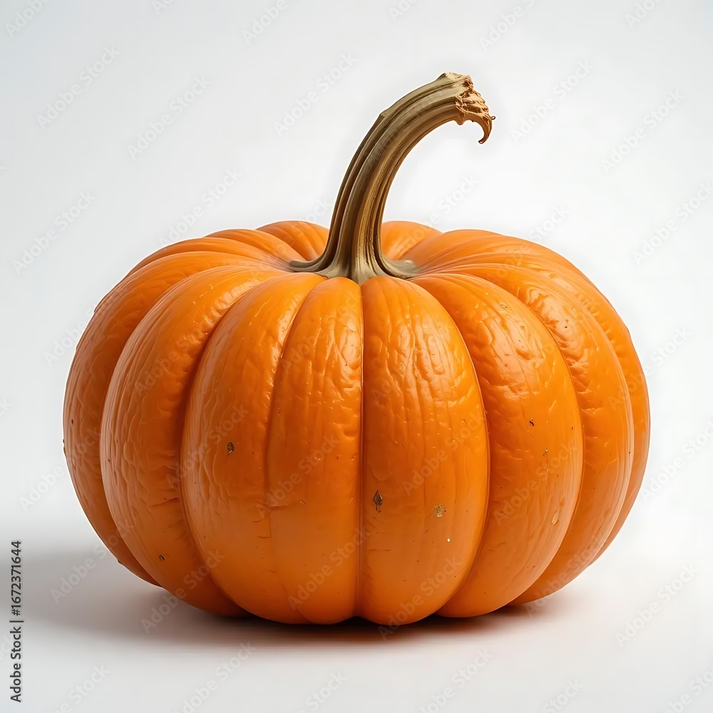 Obraz premium Fresh Orange Pumpkin on White Background