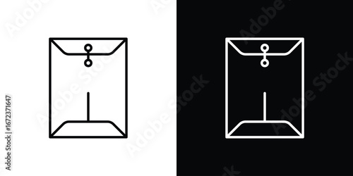 Document envelope icon in editable stroke. EPS 10 vector illustration.